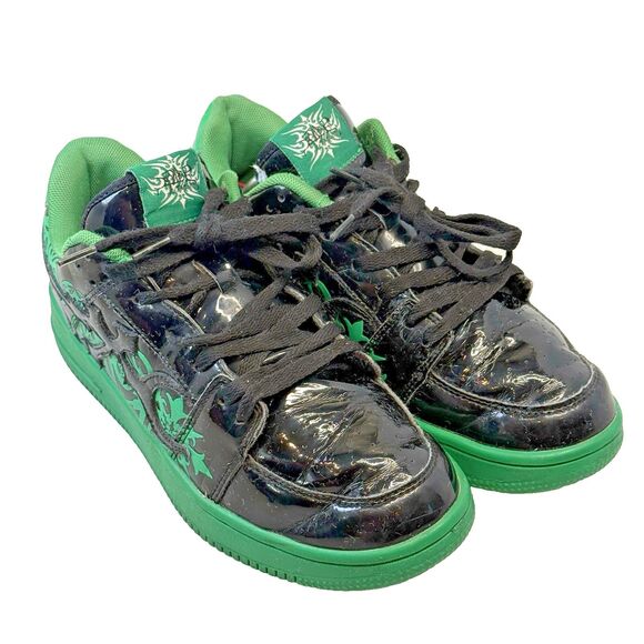 Eternal Artwear Neo Green Eclipse Sneakers Patent Leather Mens 8.5 Shoes Blk GUC main image 12